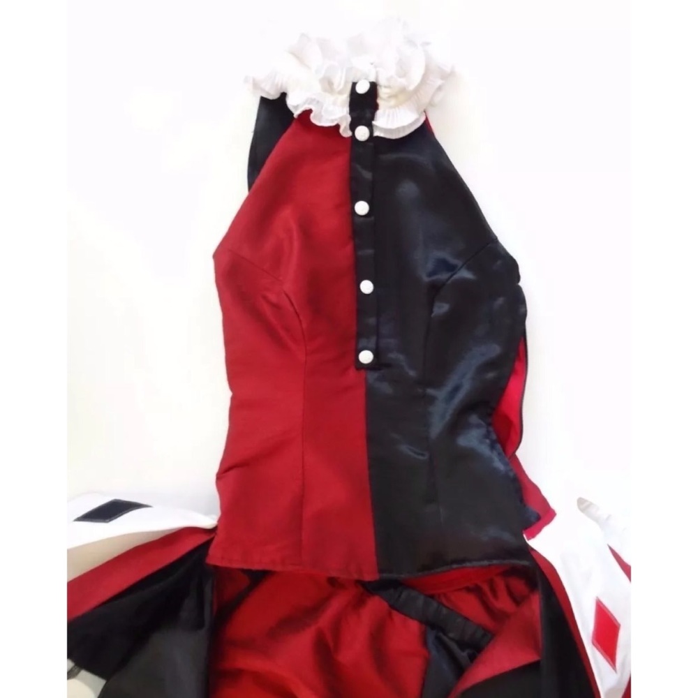 Harley Quinn S Cosplay Costume Handmade Custom Red - Picture 3 of 7